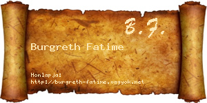 Burgreth Fatime névjegykártya